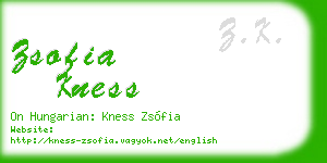 zsofia kness business card
